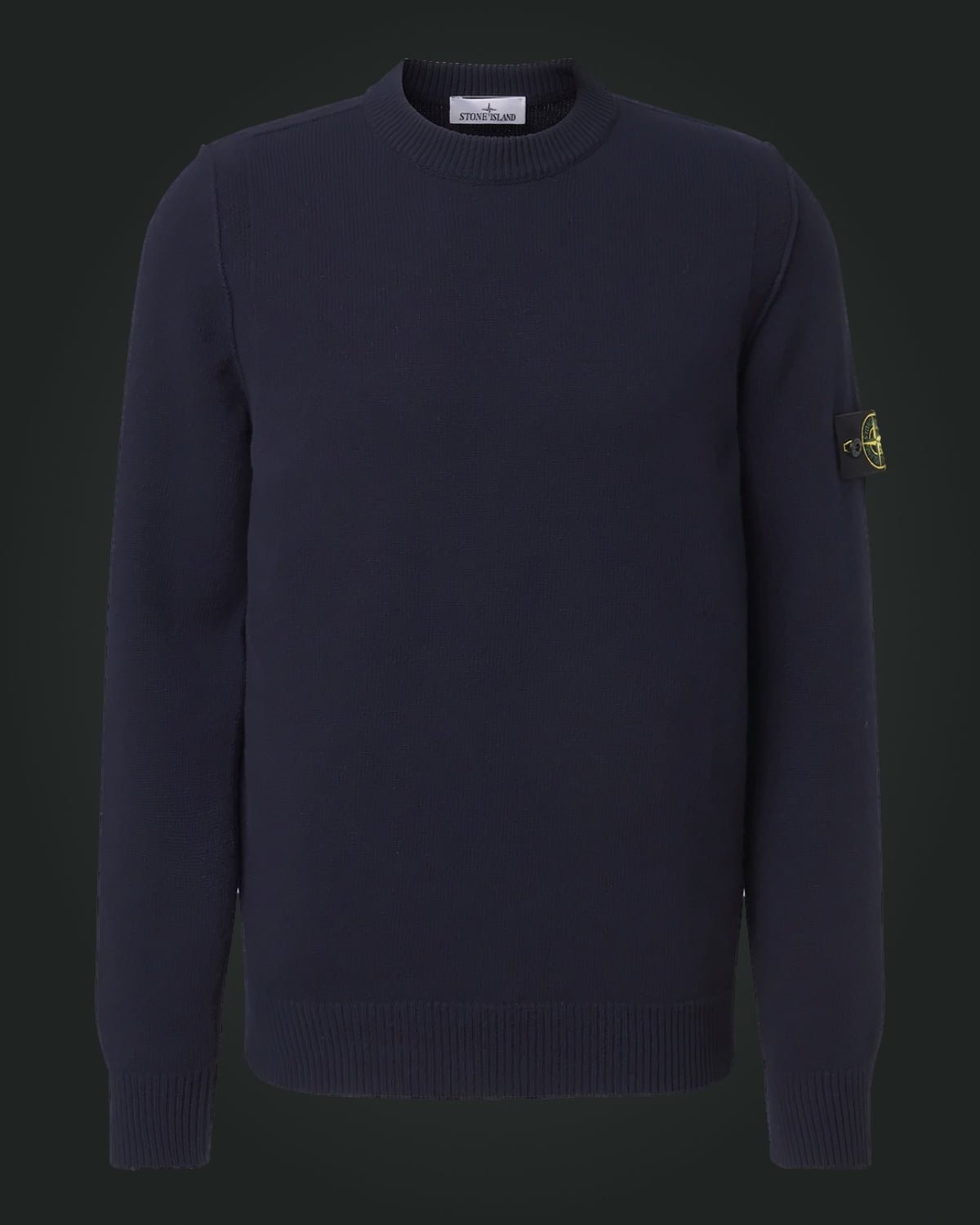 Pull col rond Stone Island bleu foncé