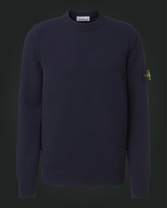 Pull col rond Stone Island bleu foncé